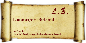 Lamberger Botond névjegykártya